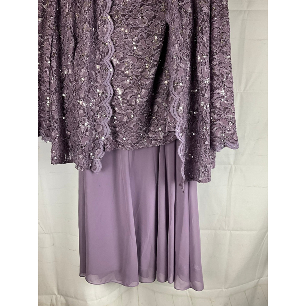 Women’s Alex Evenings 3 pc outfit lavender size 2X sequin jacket and sleeveless - Picture 3 of 5